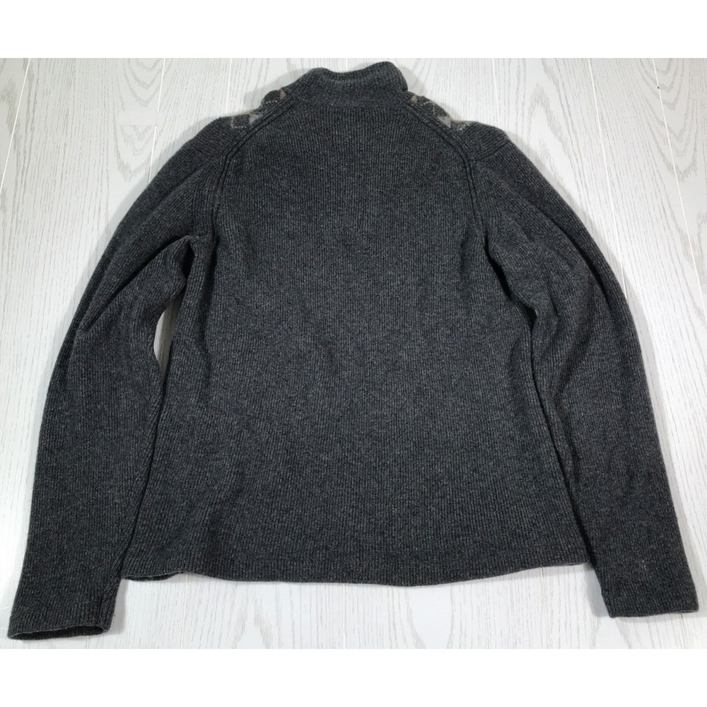 Vintage Victorinox Sweater Mens L Gray Argyle 1/4 Zip Wool Cashmere Blend Y2K - Picture 2 of 8